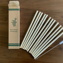 Load image into Gallery viewer, Bamboo Drinking Straws - Biodegradable and naturally renewing (12 Pack)
