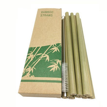 Load image into Gallery viewer, Bamboo Drinking Straws - Biodegradable and naturally renewing (12 Pack)
