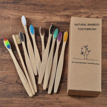 Load image into Gallery viewer, Bamboo Toothbrushes - Non plastic and great to use (10 Pack)
