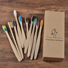 Load image into Gallery viewer, Bamboo Toothbrushes - Non plastic and great to use (10 Pack)
