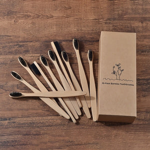 Bamboo Toothbrushes - Non plastic and great to use (10 Pack)