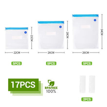 Load image into Gallery viewer, Vacuum Pack Storage Bags - Re-usable, space saving, healthy (20/17 Pack)
