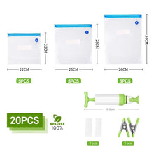 Load image into Gallery viewer, Vacuum Pack Storage Bags - Re-usable, space saving, healthy (20/17 Pack)
